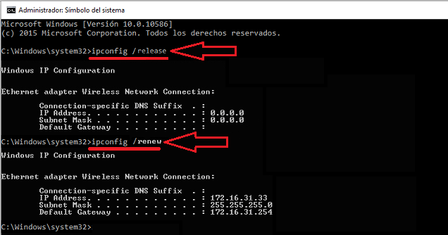 solucionar conexion a internet Windows