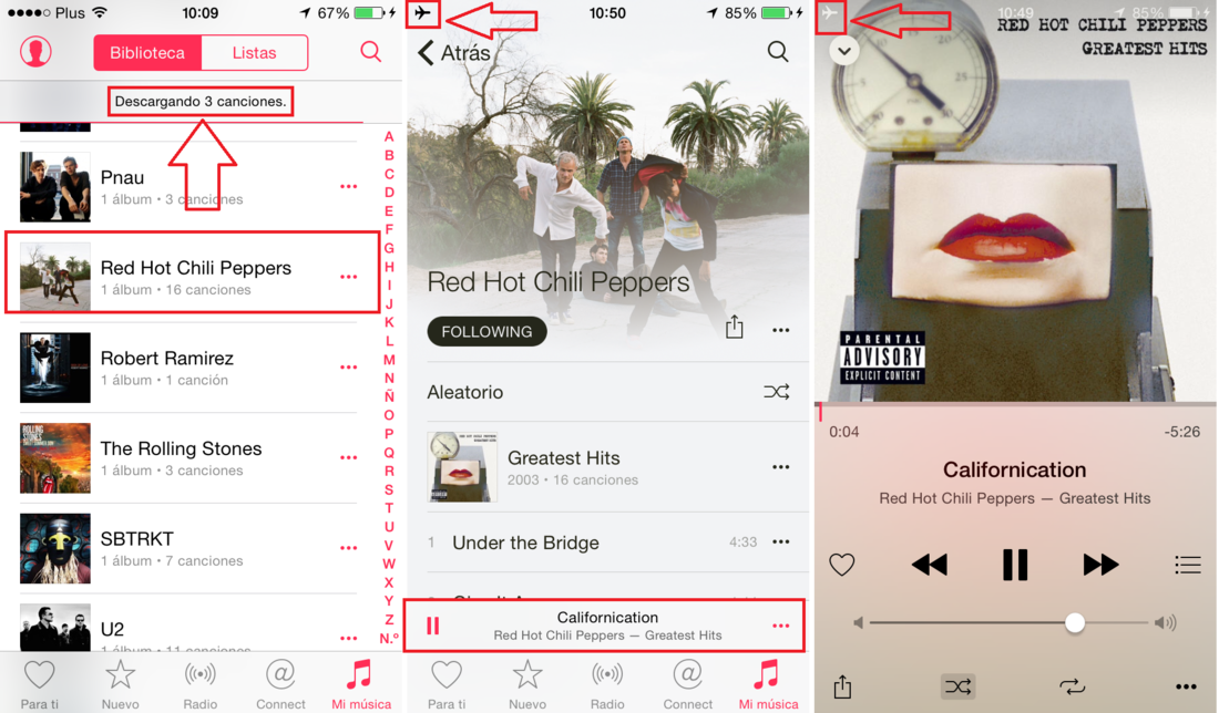 escuchar canciones offlline en iOS 8.4 Apple Music
