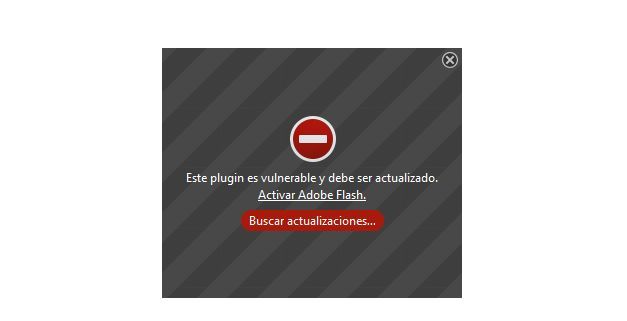 Adobe flash desinstalado de tu navegador