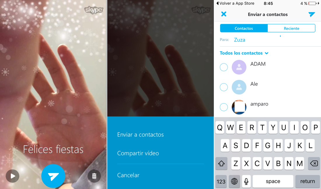 Crea y envia un video navideño con el nuevo filtro de Skype