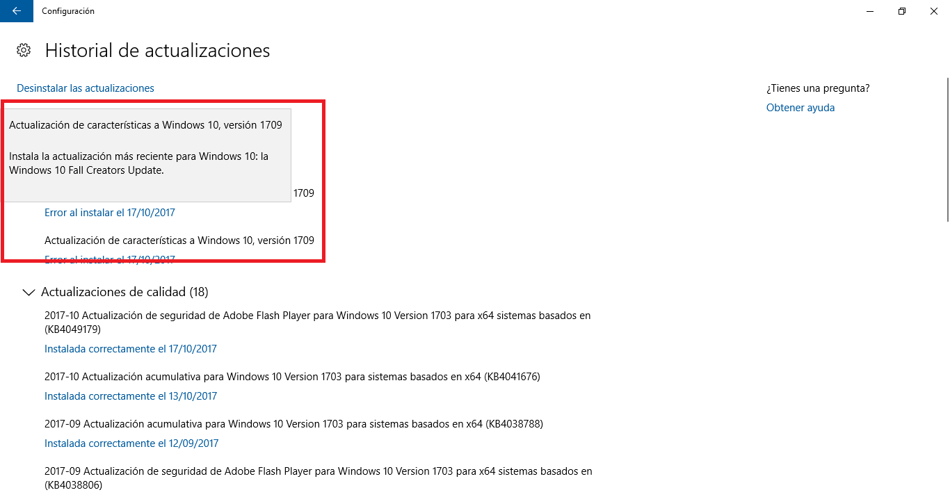 Como solucionar el error 0x80070490 al descargar Windows 10 Fall Creators 