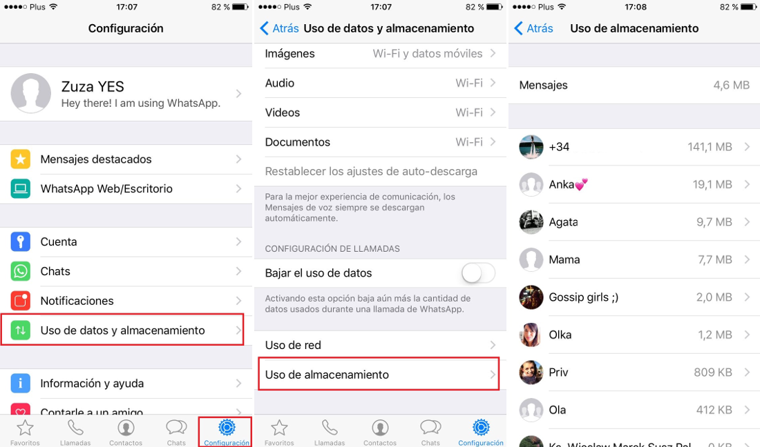 Eliminar tipos de archivos de los chats de Whatsapp