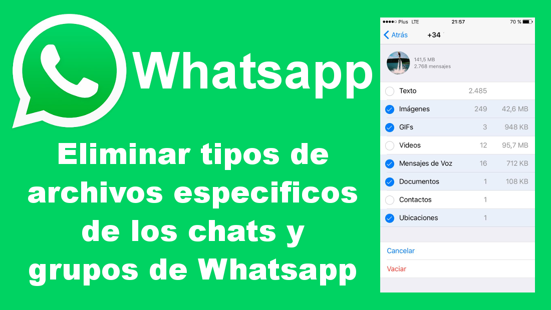 eliminar archivos especificos de los chats de whatsapp