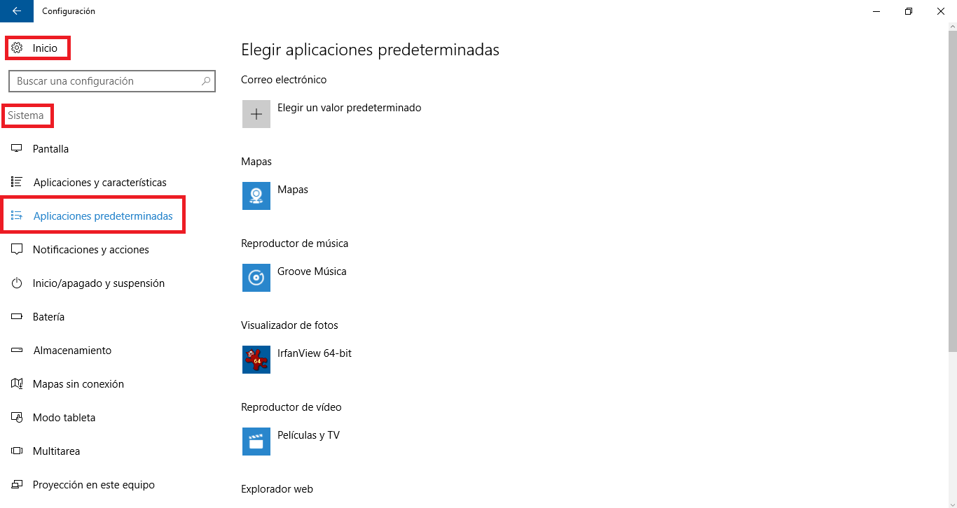 Windows 10 programas predeterminados problemas