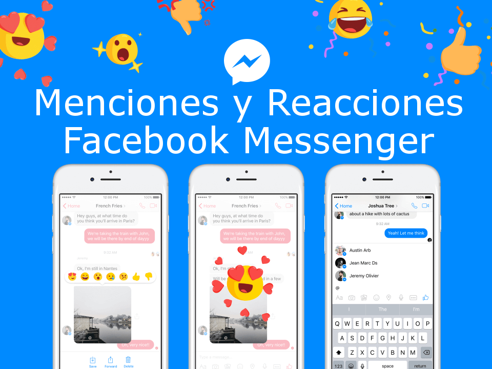 como utilizar las reacciones y menciones en Facebook Messenger en iOS y Android