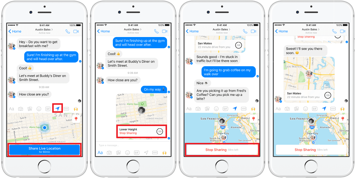 conoce como compartir en tiempo real tu localización usando Messenger de Facebook