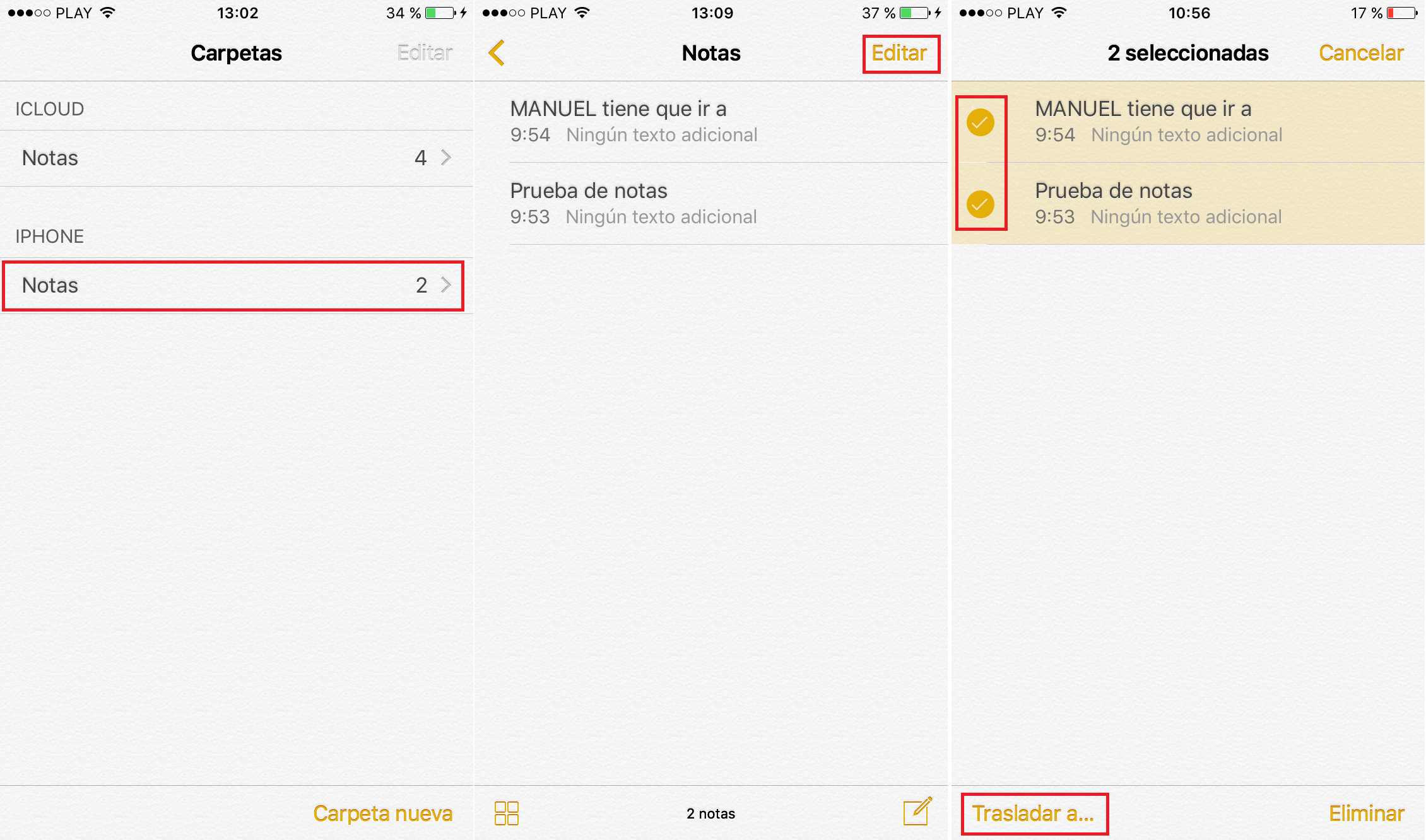 sincronizar tus notas de iPhone con iCloud
