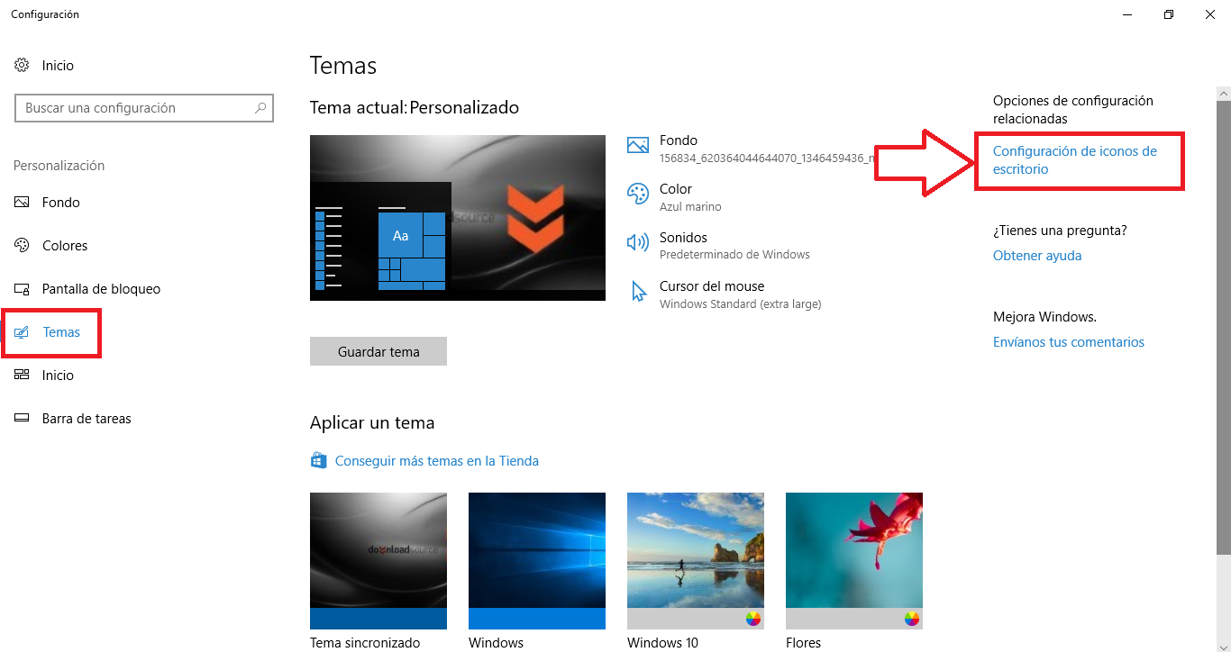 Personalizar los iconos de Windows 10 