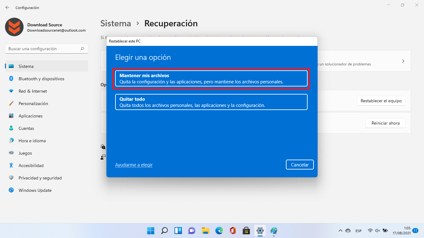 reinstalar windows 11 desde los archivos locales sin perder tus archivos