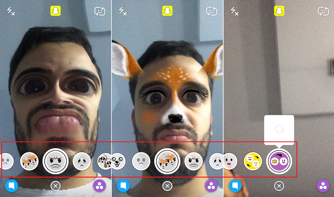 solucionar solo se muestra un filtro selfie en Snapchat