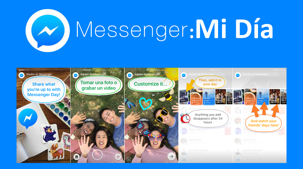 Mi dia de Messenger permite crear y compartir historias en tu perfil