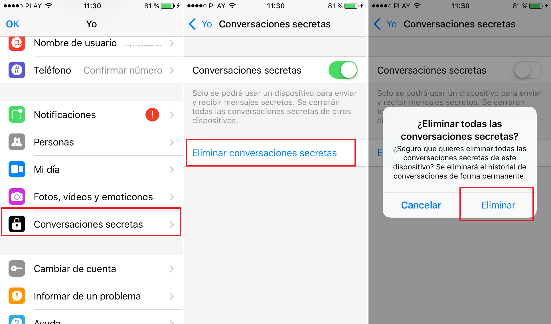 Como eliminar las conversaciones secretas de Facebook Messenger en Android o iOS