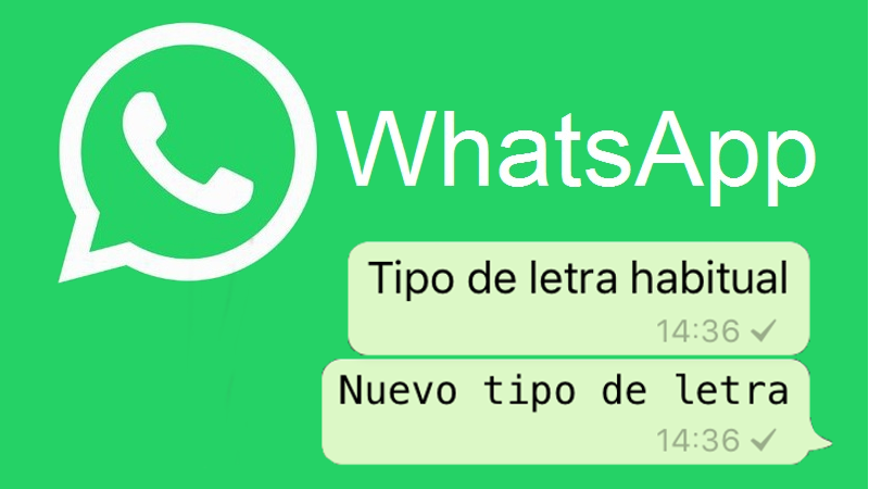 cambiar el tipo de letra en los mensajes de texto de Whatsapp