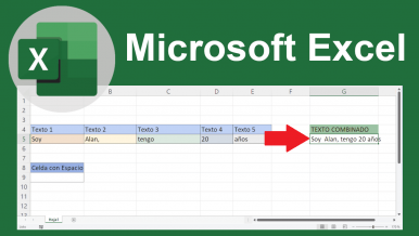 Excel: Como unir o combinar contenidos de varias celdas en una