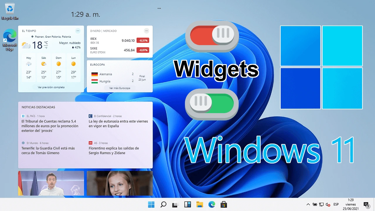 Widget de noticias de escritorio de Windows 11