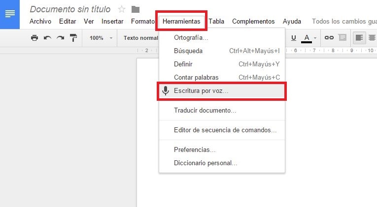 Resultado de imagen para google docs escritura por voz