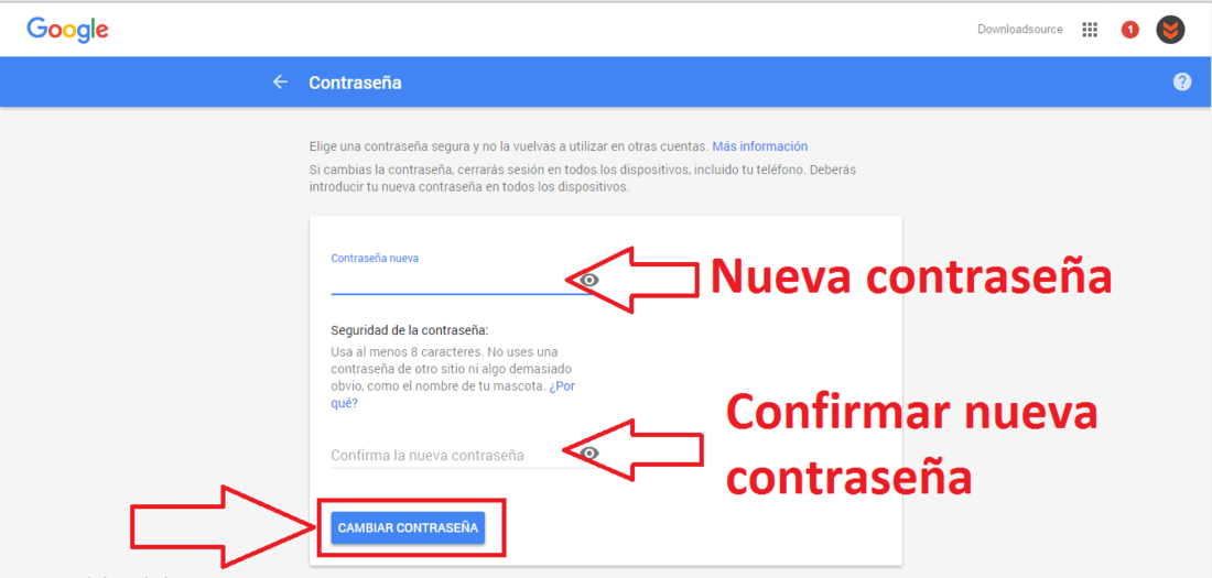¿Cómo cambiar la contraseña de mi cuenta?