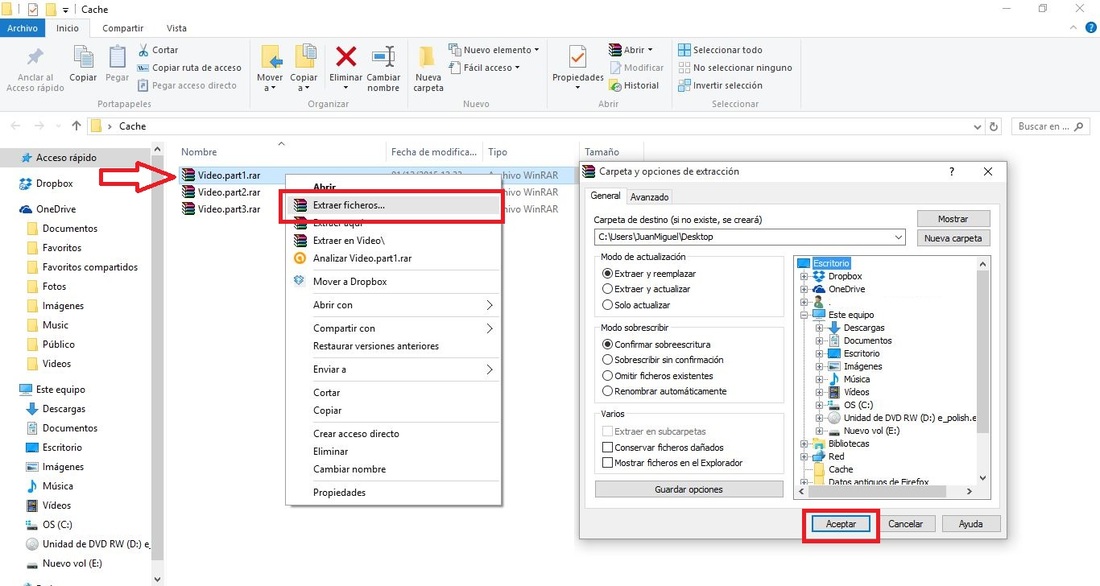 Como descomprimir un archivo zip en windows 10