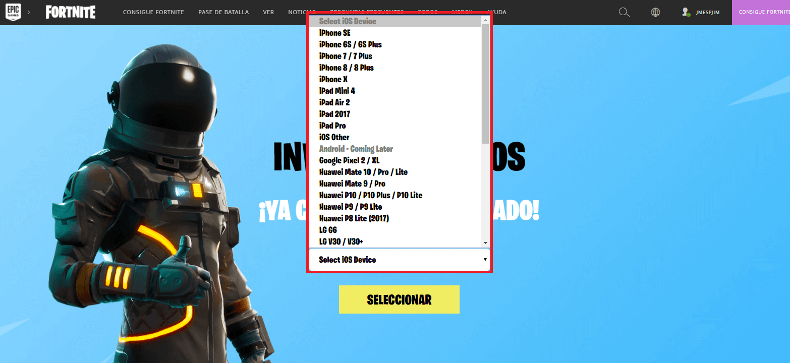 Como conseguir la invitación al juego Fortnite para iOS ... - 1566 x 720 png 182kB