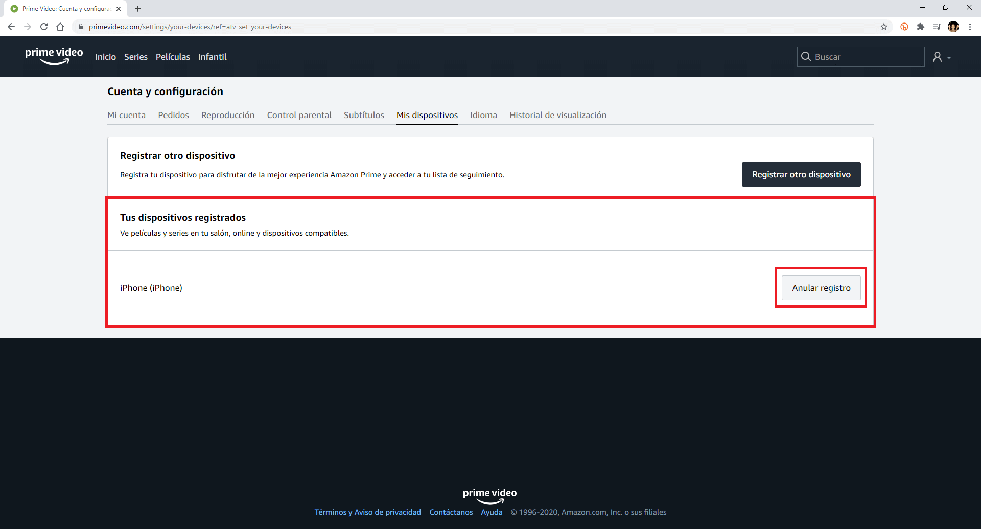 registrar dispositivo amazon prime