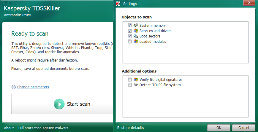 Kaspersky TDSSKiller  Descargar  Antivirus