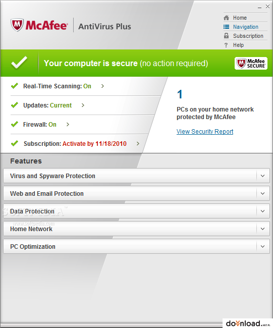 McAfee AntiVirus Plus  Descargar  Antivirus