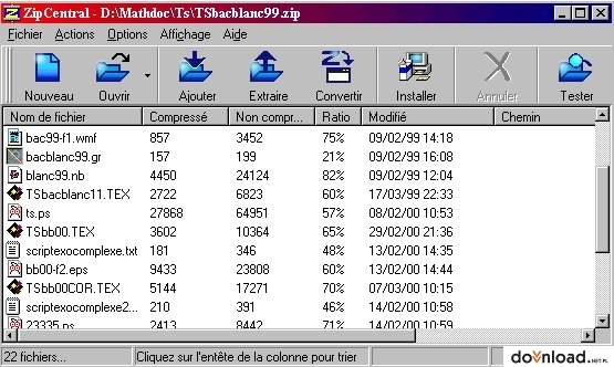 ZipCentral | Descargar | Compresores de archivos.