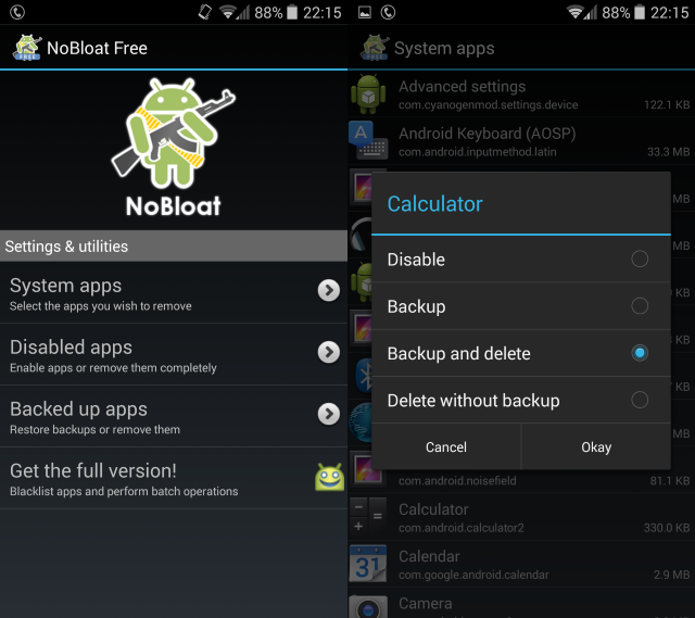 Como eliminar apps de fabrica con NoBloat Free en Android con Root