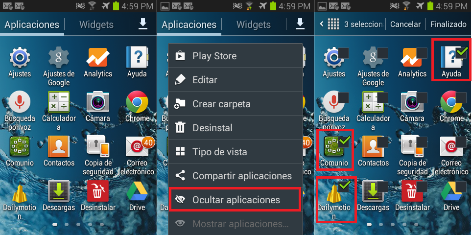 Como ocultar las aplicaciones de Android en dispositivos sin root
