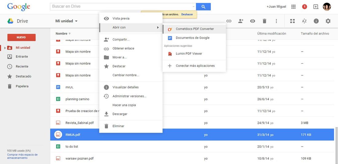 Como converitr archivos PDF de Google Drive con cometdocs