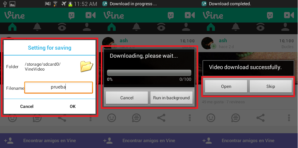 Como descargar videos de Vine en un telefono android