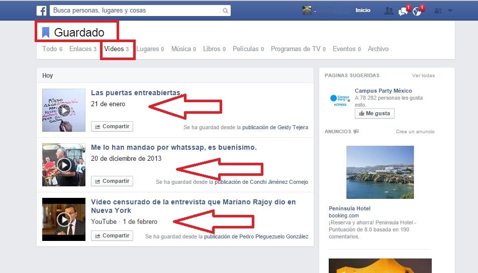 Como guardar los videos de Facebook para verlos cuando tengas tiempo.