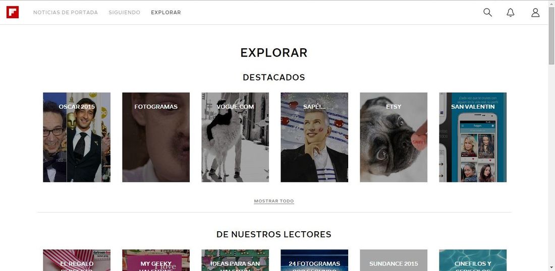 Como utilizar las características de Flipboard Web