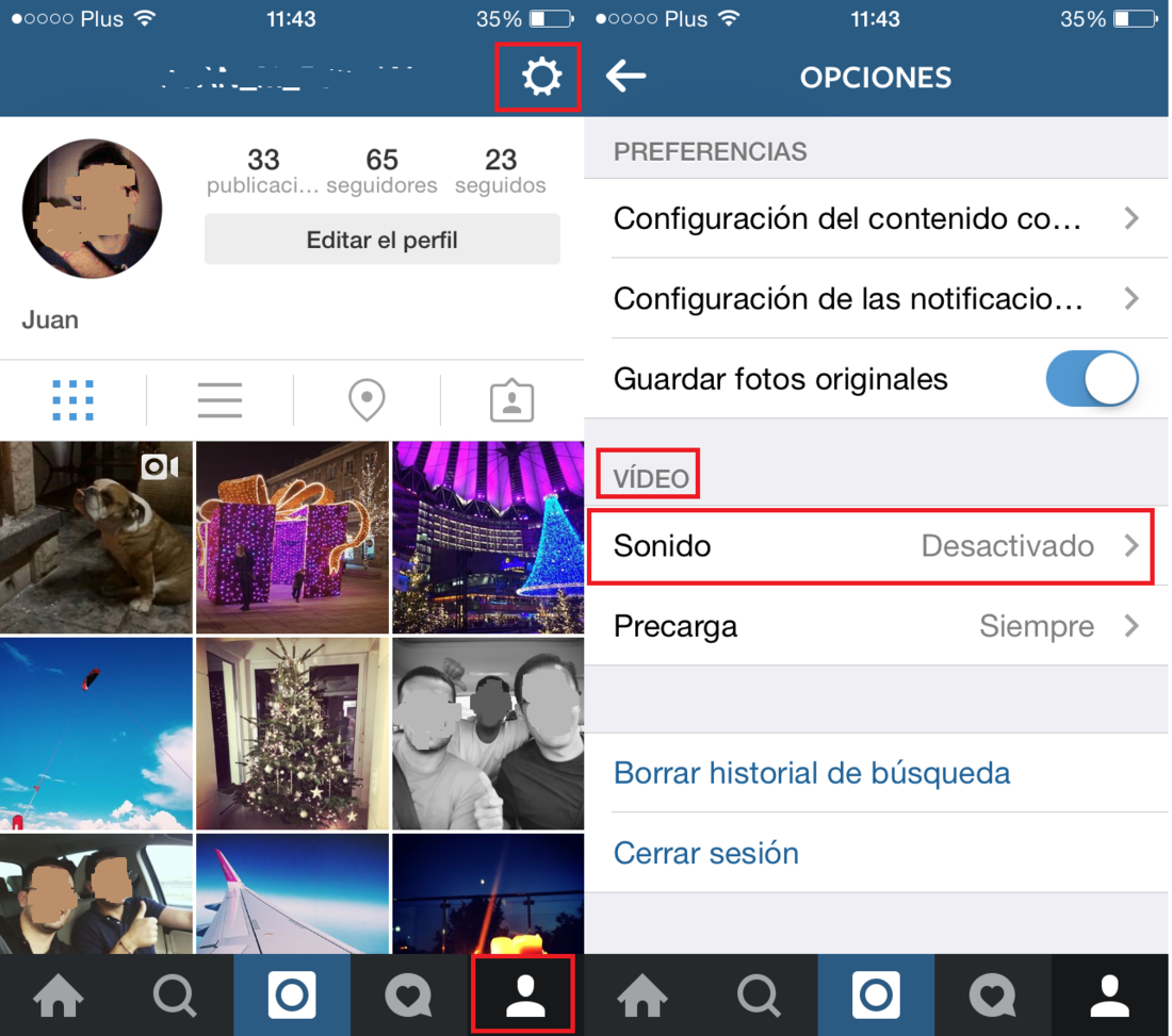 Como habilitar la reproducción del audio de los videos de Instagram en tu iPhone