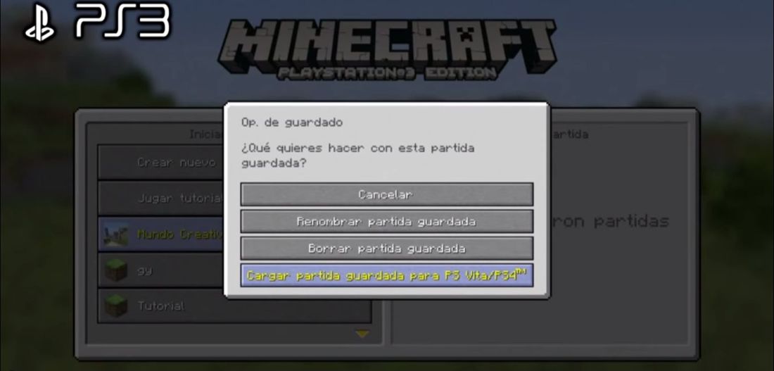 Como transferir mundos de Minecraft desde PS3 a PS4