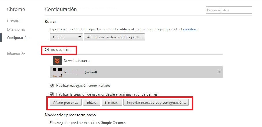 acceso al os perfiles de Chrome