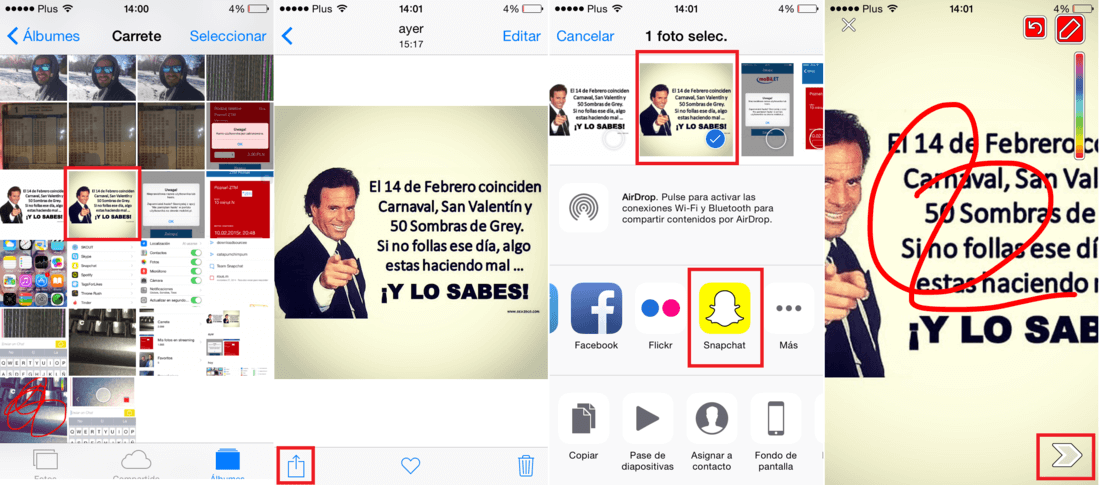 Como publicar en Snapchat las fotografias, imágenes y memes que tienes guardadas en tu galeria de fotos