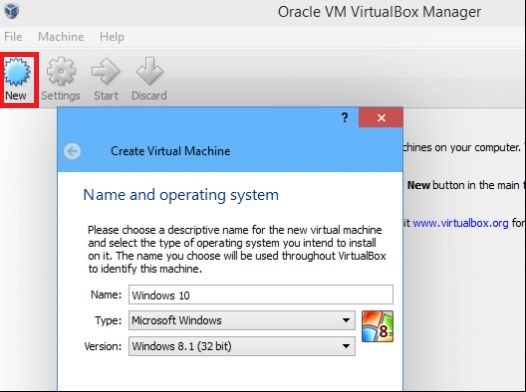 Crear una maquina virtual para Windows 10
