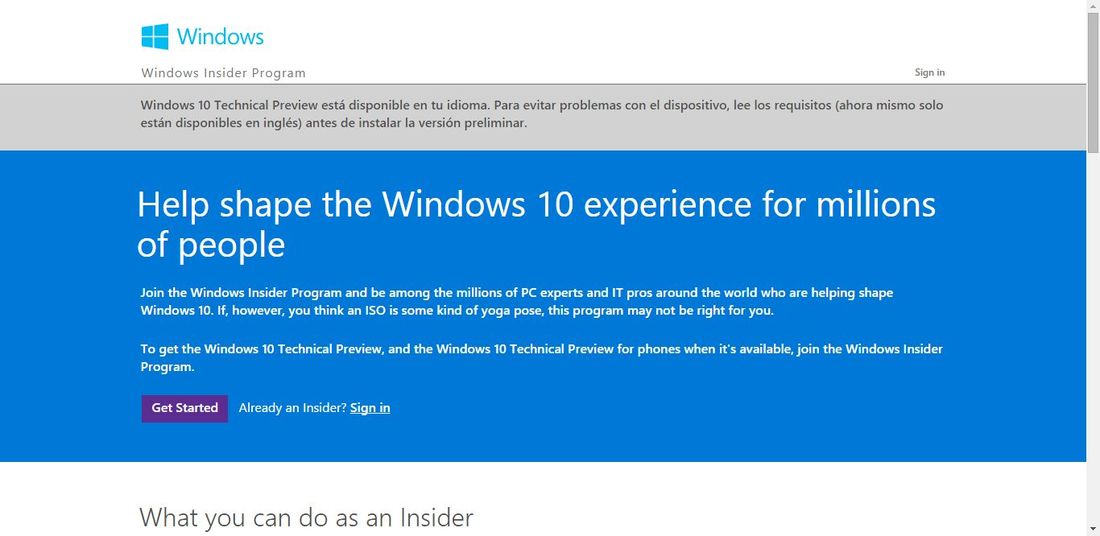 Como descargar tu Windows 10 version preliminar con el asistente de voz cortana incluido