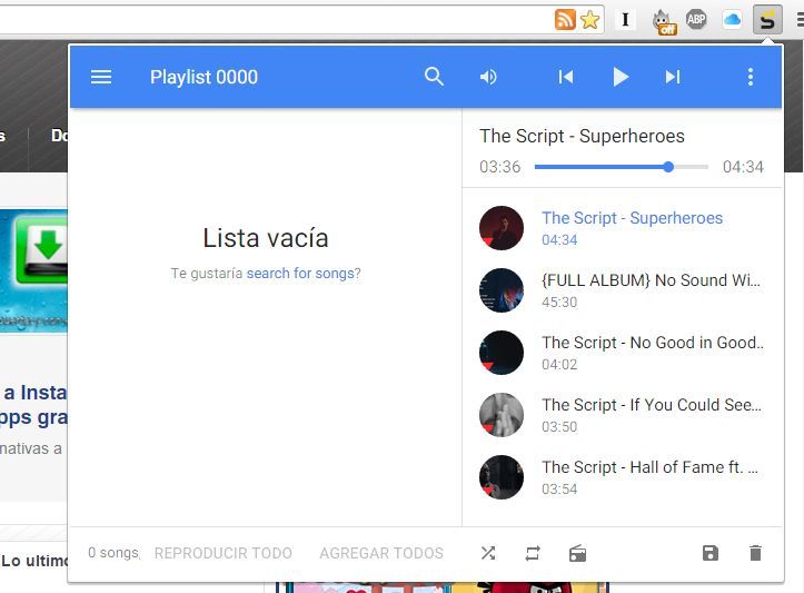 Gracias al complemento de tu navegador Google Chrome podrás escuchar la musica de los videos de Youtube como si un reproductor de musica se tratara.