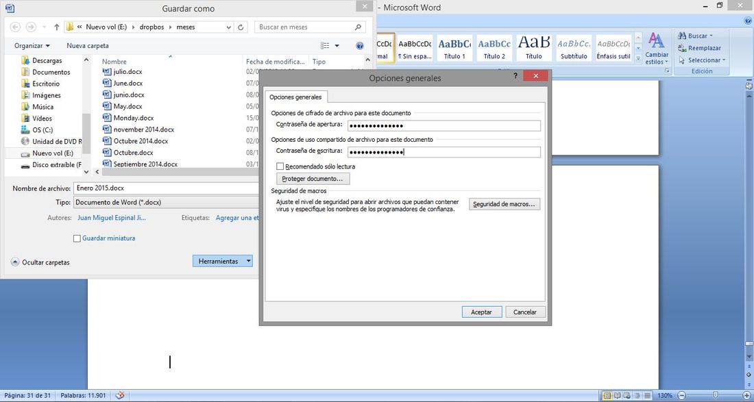 Como proteger con contraseña documentos de Microsoft Word