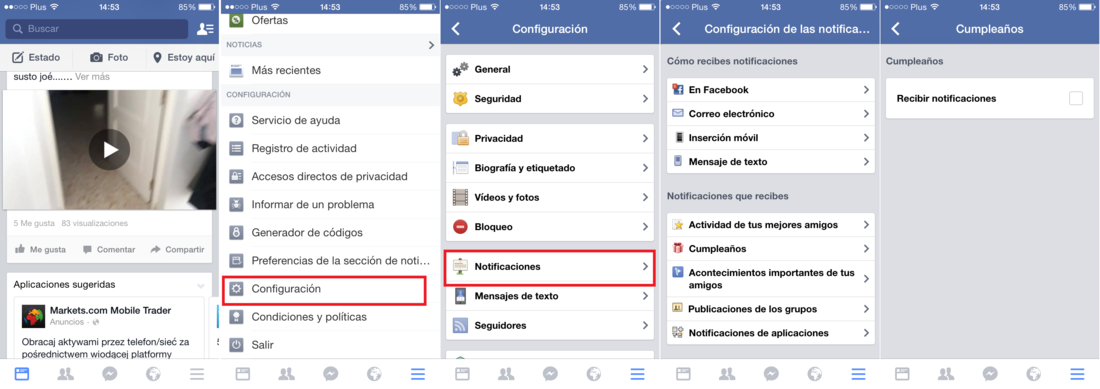 tutorial sobre como poder eliminar las notificaciones de cumpleaños