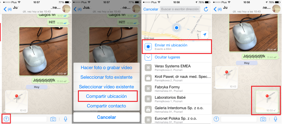 tutorial sobre como enviar localización en Whatsapp sin importar el sistema operativo