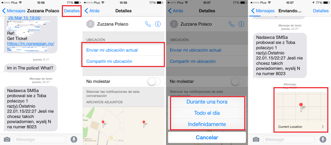 Como enviar localización entre iPhone con la app nativa iMensajes