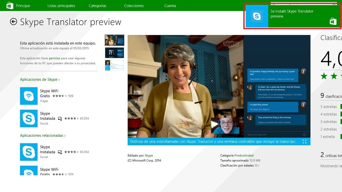 Como descargar la versión preliminar de skype translator para Skype