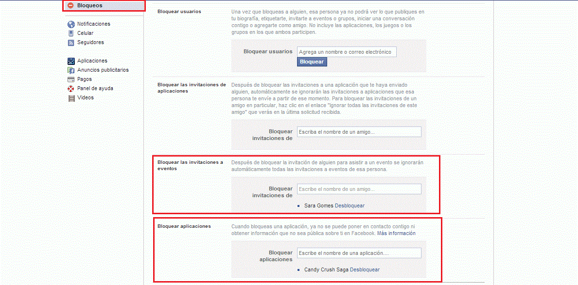 Facebook, invitaciones, juegos, red social, bloqueo,