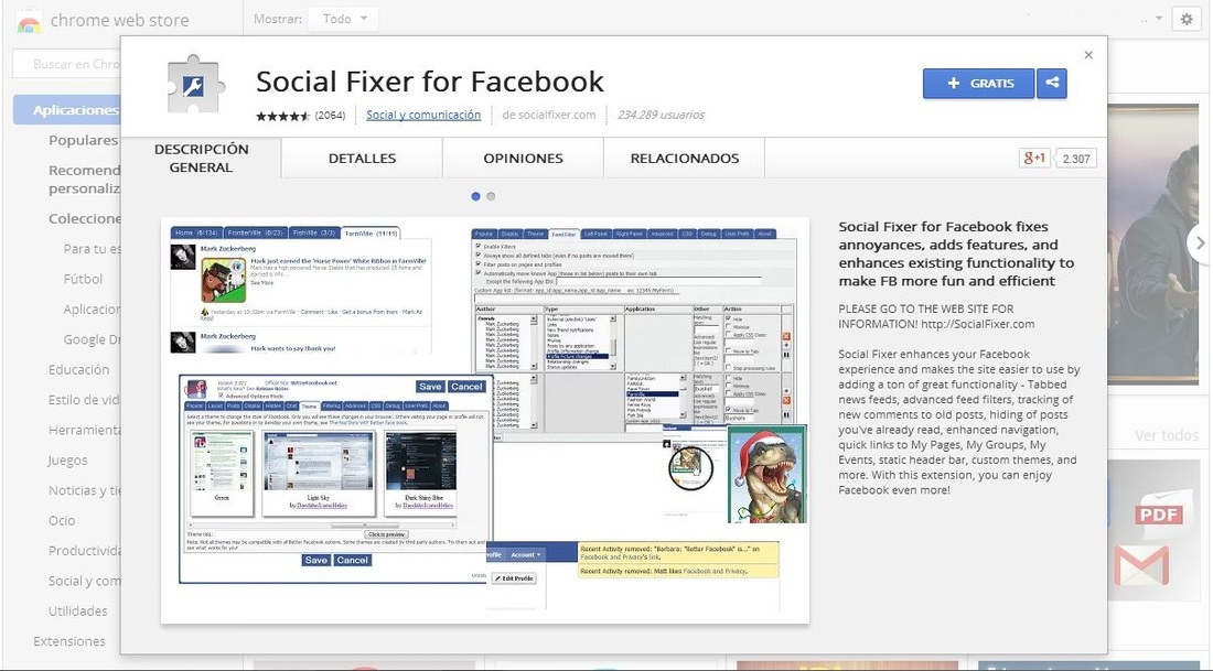 Social fixer, facebook, red social, google chrome,
