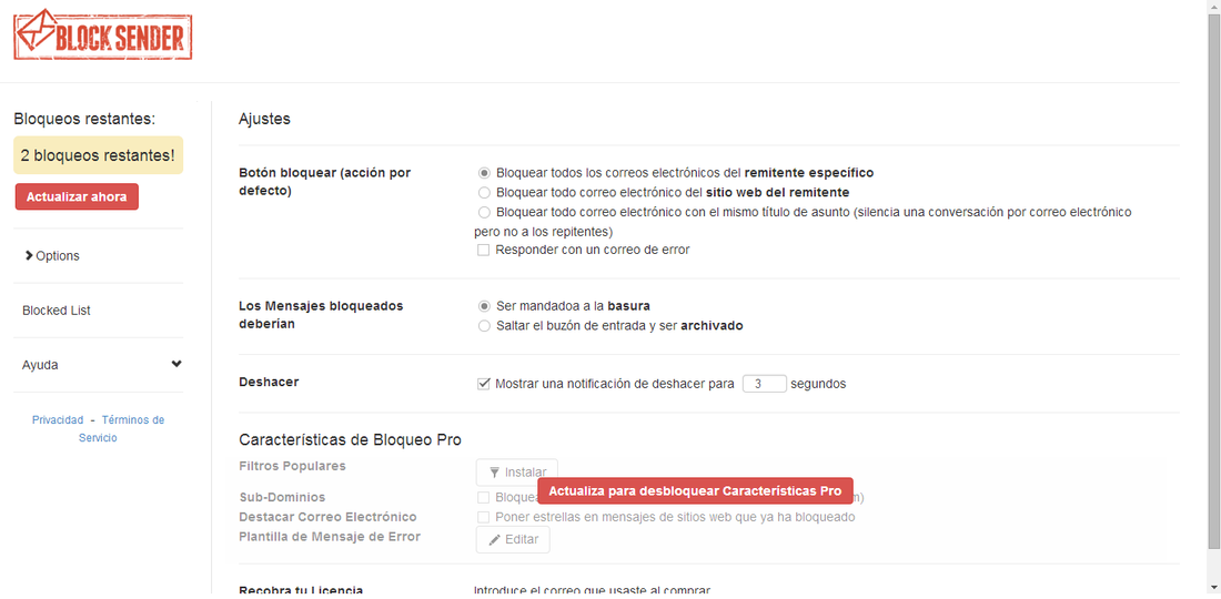 Block Sender Bloquear Remitente para Gmail, bloquear, correos electrónicos,