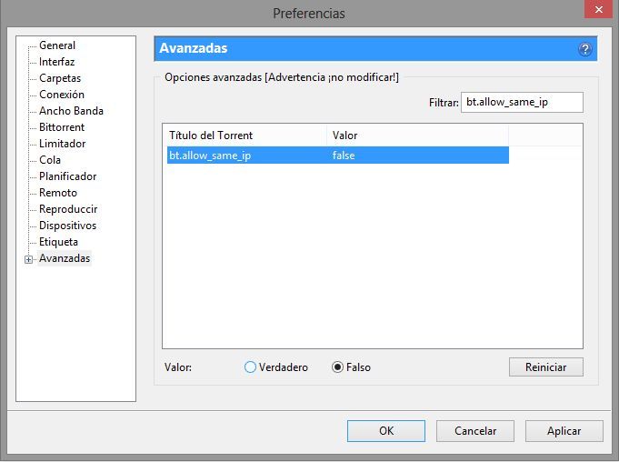 utorrent, configuración, descarga, avanzada,