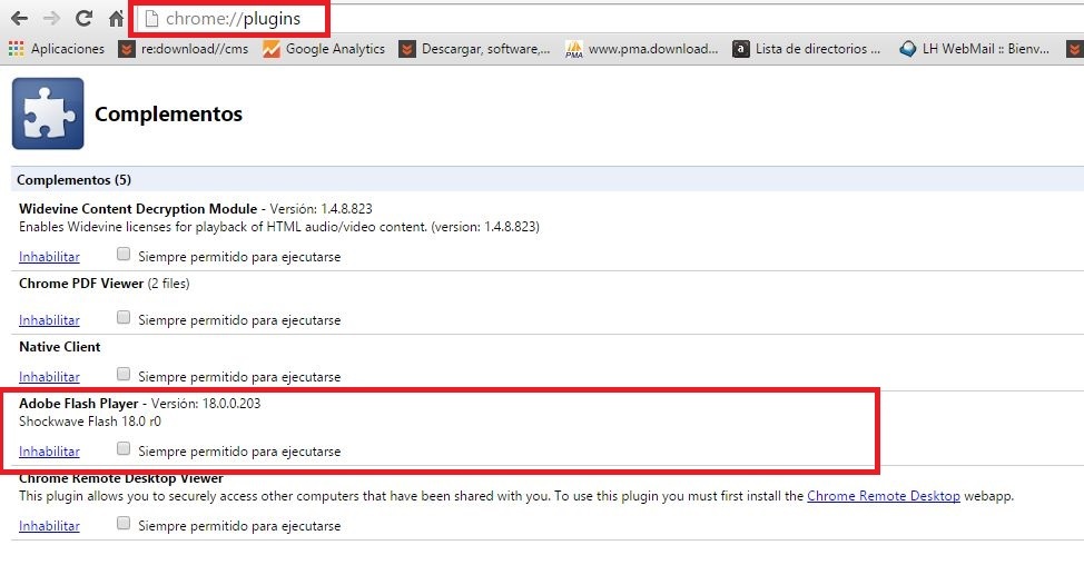 Como eliminar el plugin Flash de tu navegador Web Google Chrome